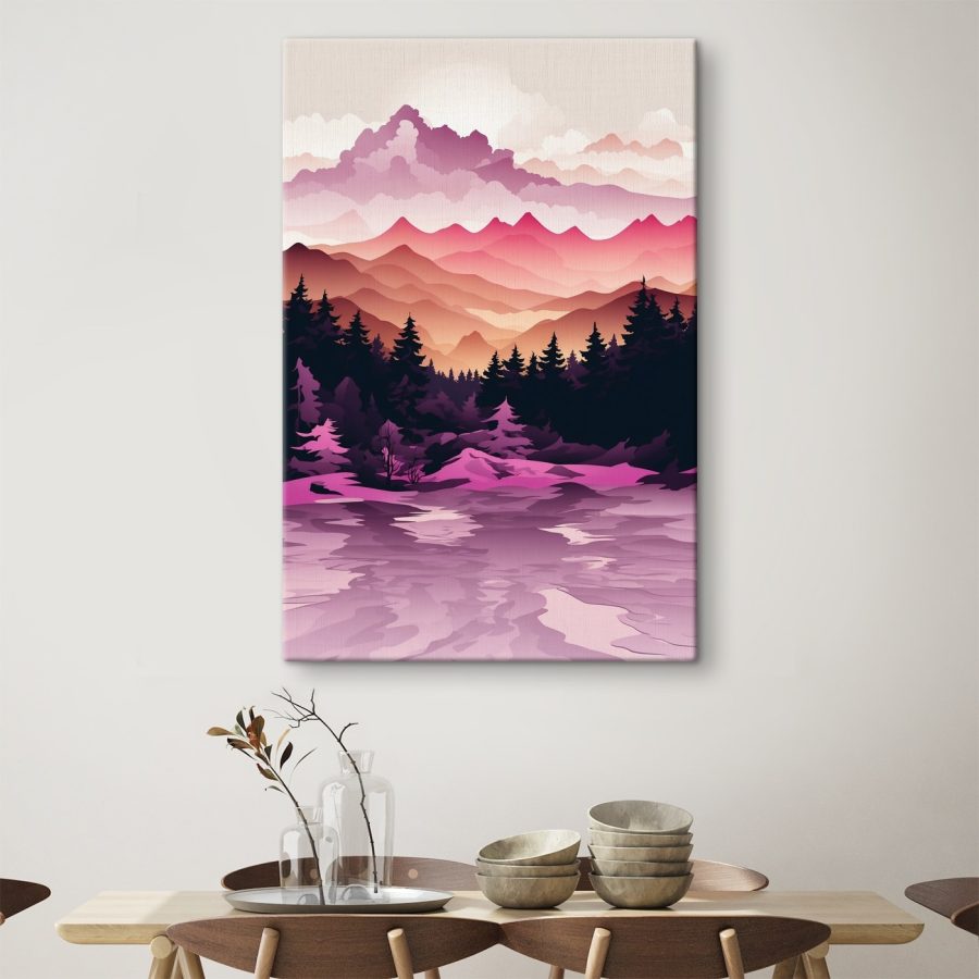 Landscape with mountains and trees Landscape with mountains and trees