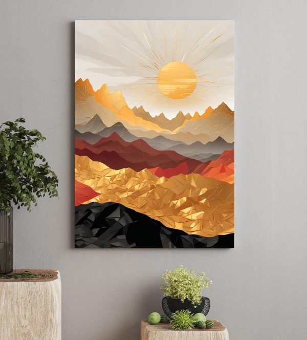 Mountain range with sun in the background Mountain range with sun in the background
