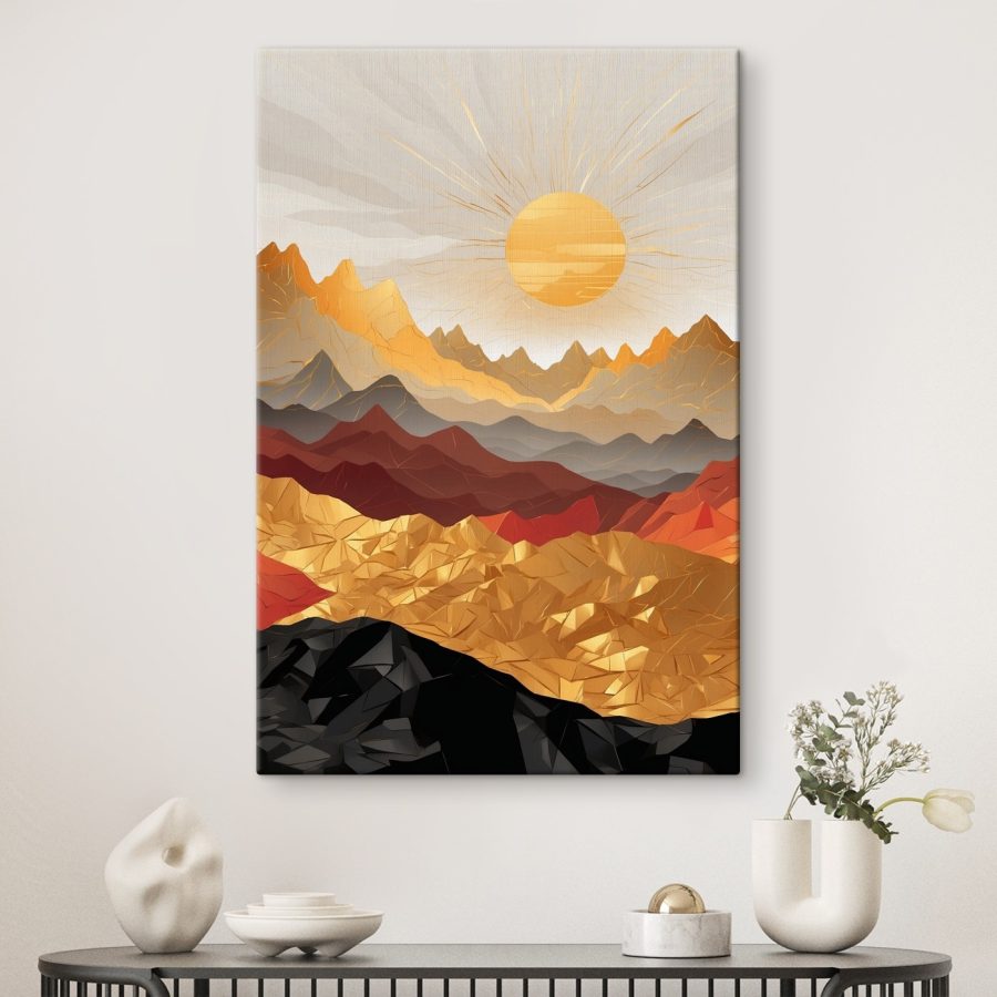 Mountain range with sun in the background Mountain range with sun in the background