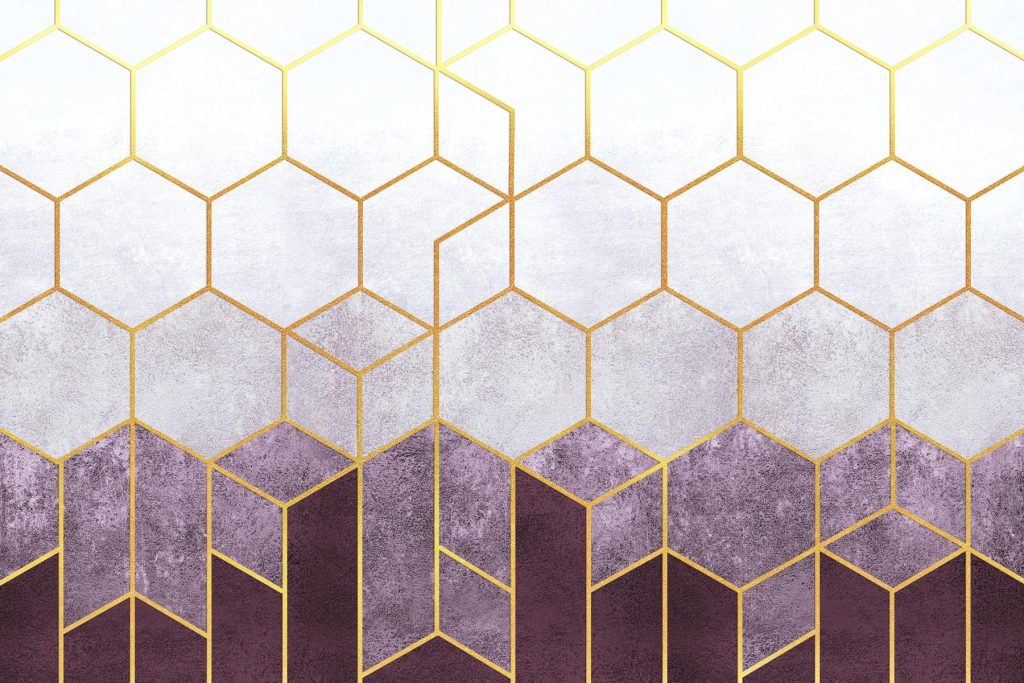 Purple and white hexagons Purple and white hexagons