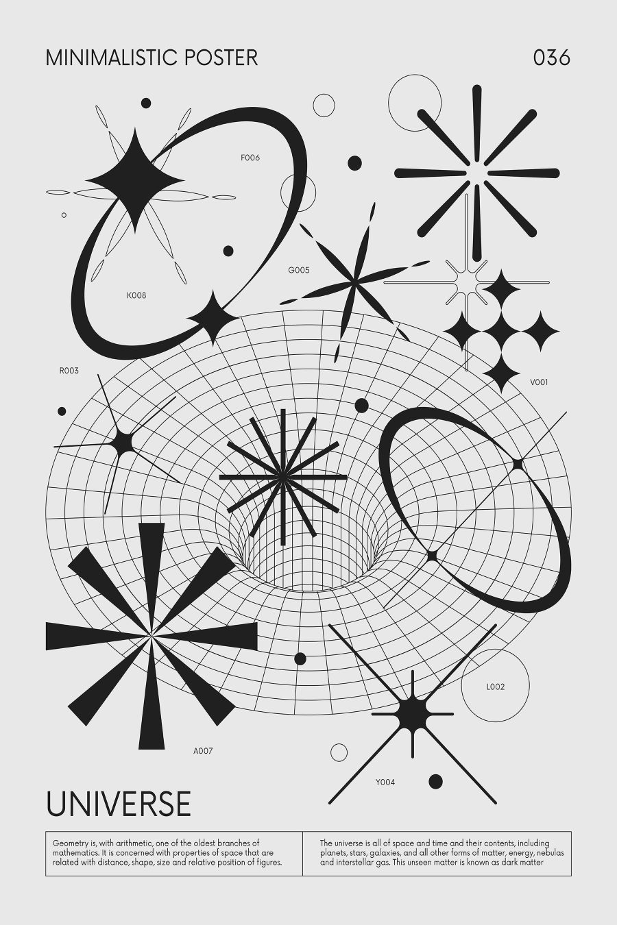 Black and white image of various shapes Black and white image of various shapes