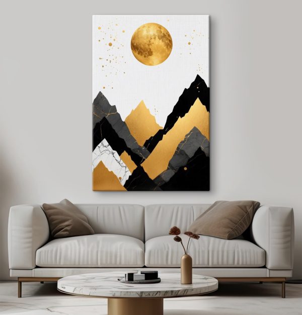 Moon over mountains and a moon Moon over mountains and a moon