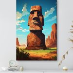 Картина Велика кам'яна статуя в пустелі