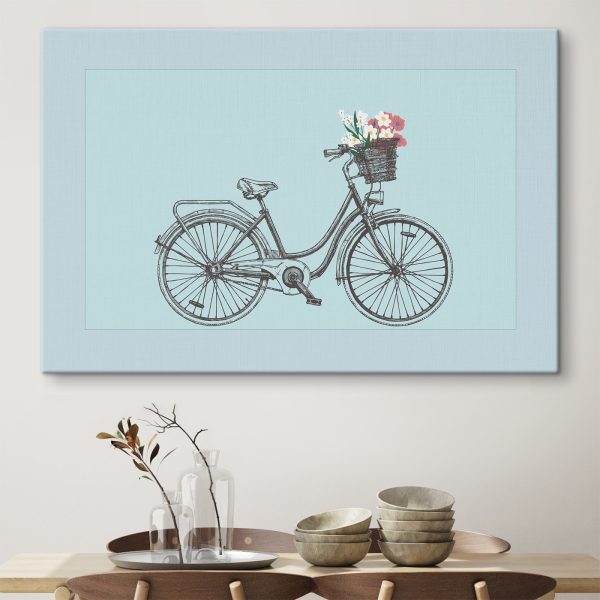 Bicycle with flowers in a basket Bicycle with flowers in a basket