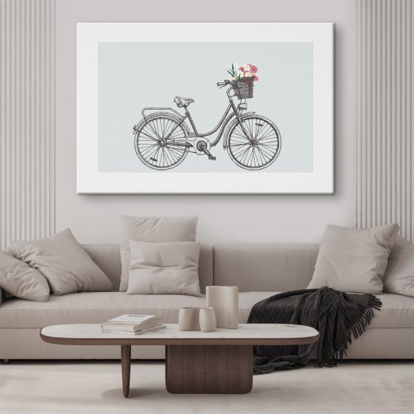 Bicycle with flowers in a basket Bicycle with flowers in a basket