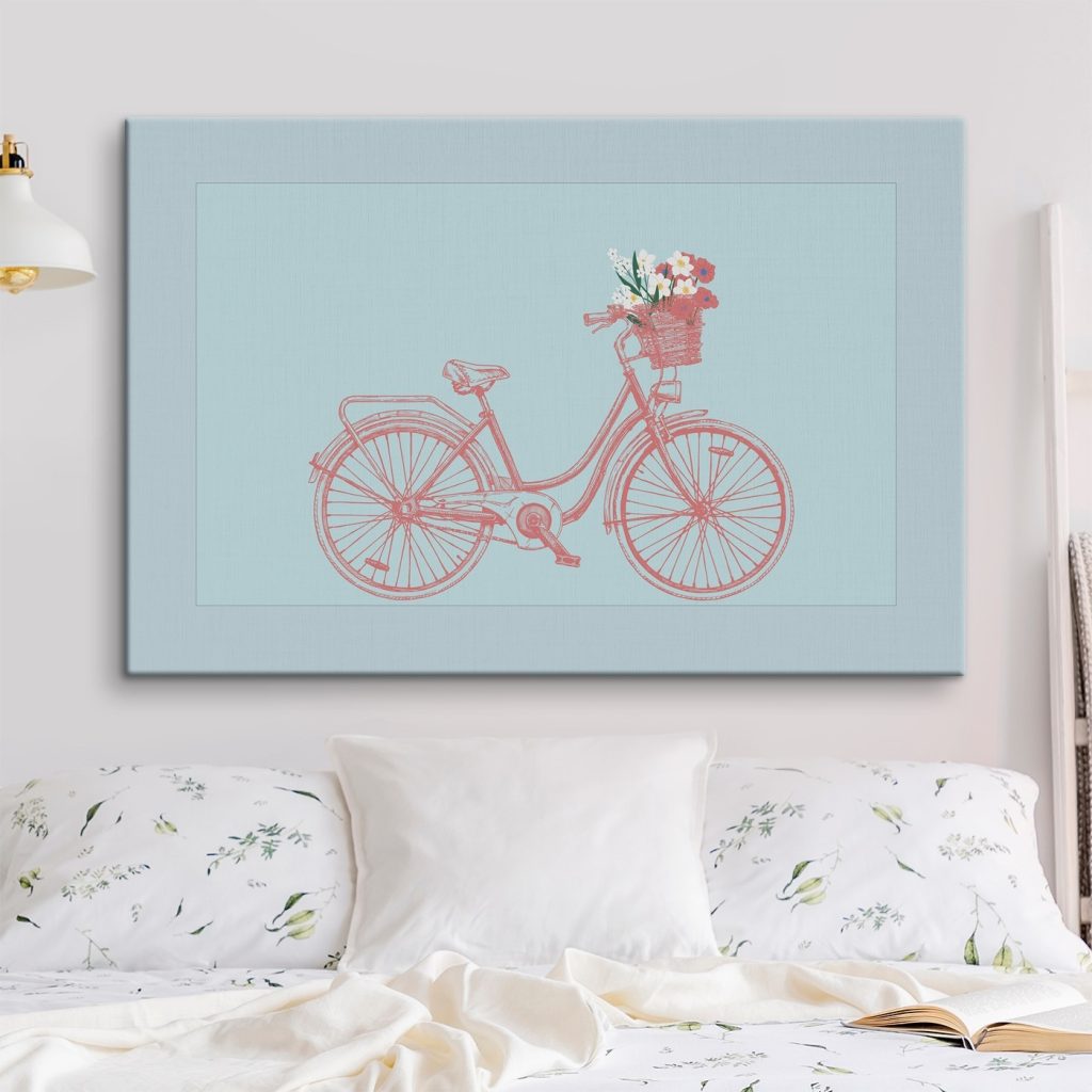 Bicycle with flowers in a basket Bicycle with flowers in a basket
