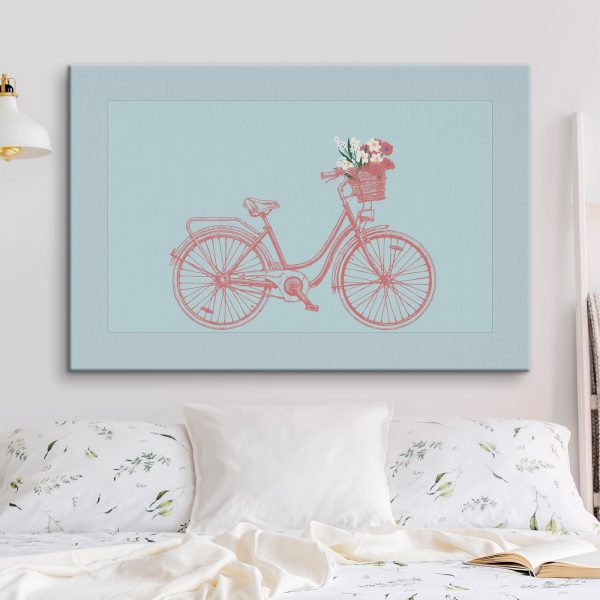 Bicycle with flowers in a basket Bicycle with flowers in a basket