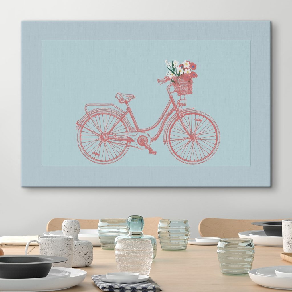 Bicycle with flowers in a basket Bicycle with flowers in a basket