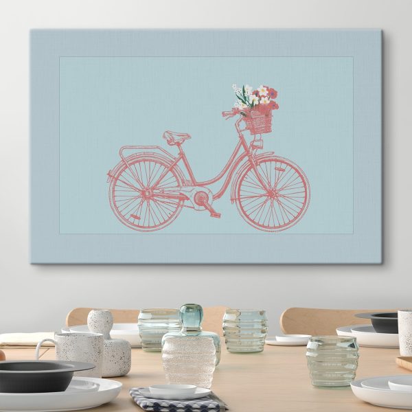 Bicycle with flowers in a basket Bicycle with flowers in a basket