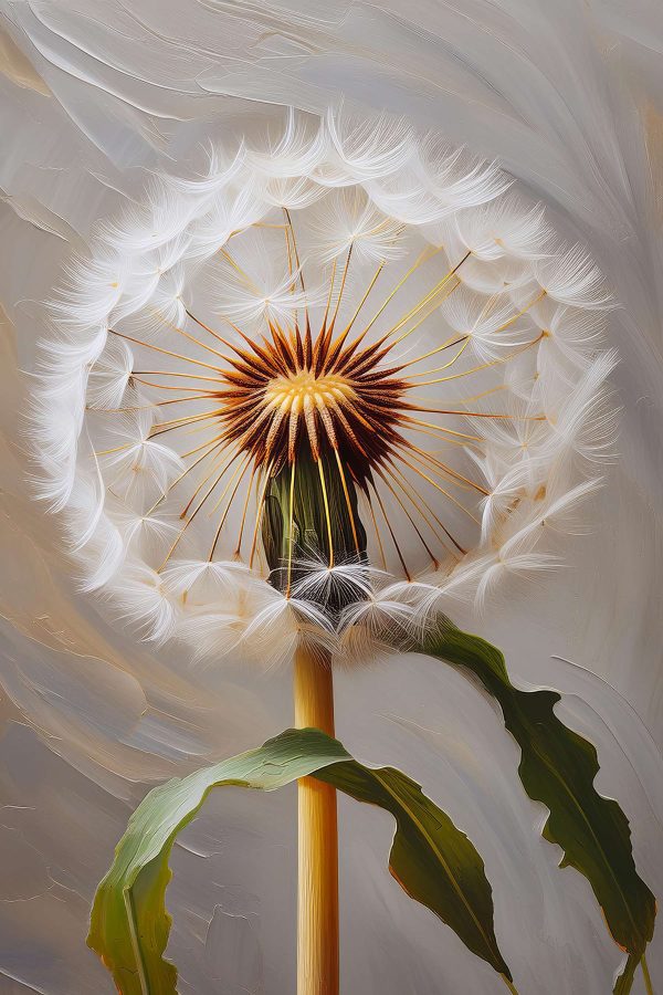 Dandelion with seeds flying in the air Dandelion with seeds flying in the air