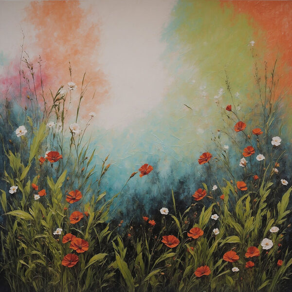 Painting of flowers and grass Painting of flowers and grass