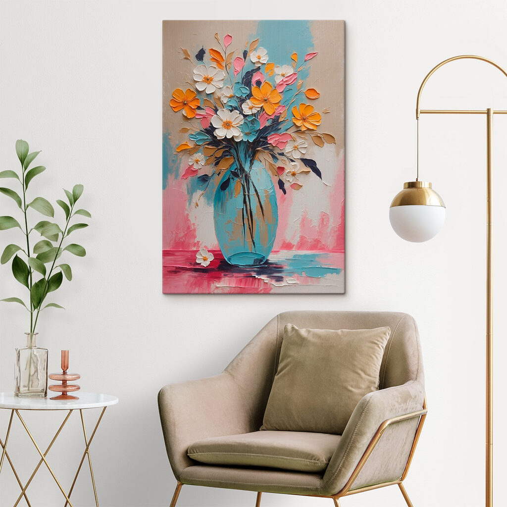 Painting of flowers in a vase