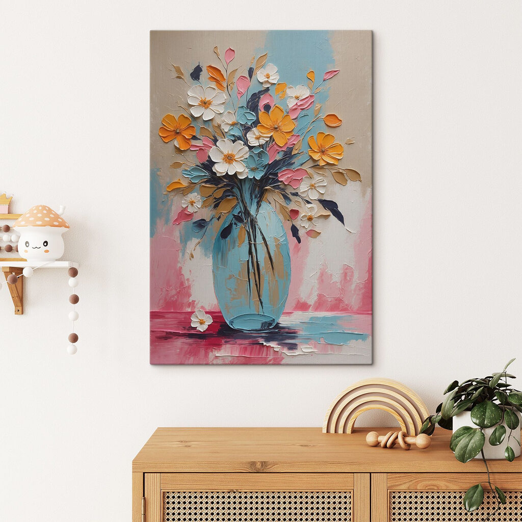 Painting of flowers in a vase