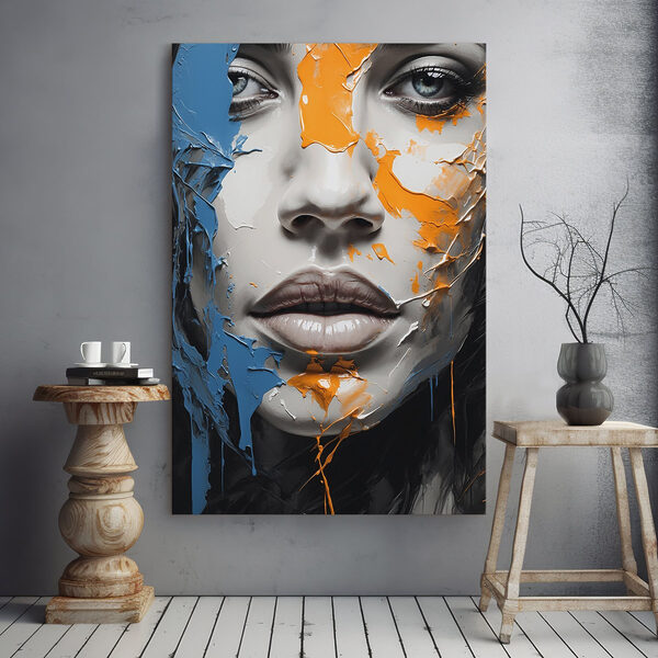 Woman with paint on her face Woman with paint on her face