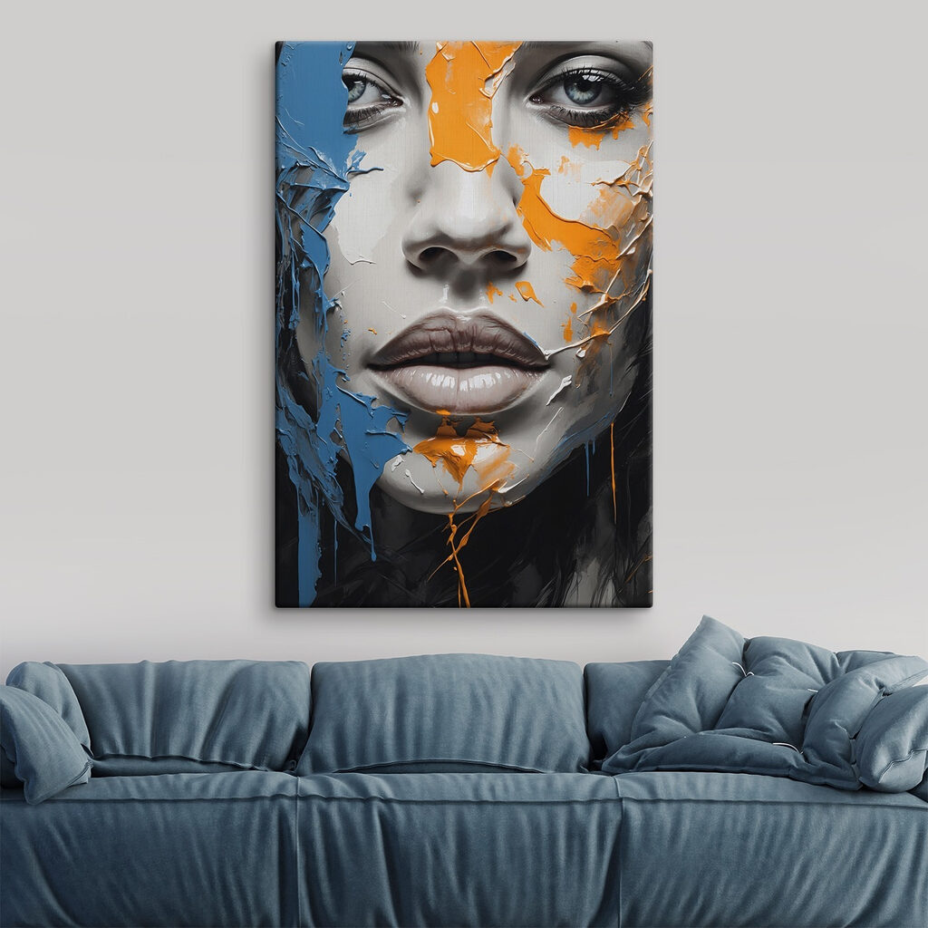 Woman with paint on her face Woman with paint on her face