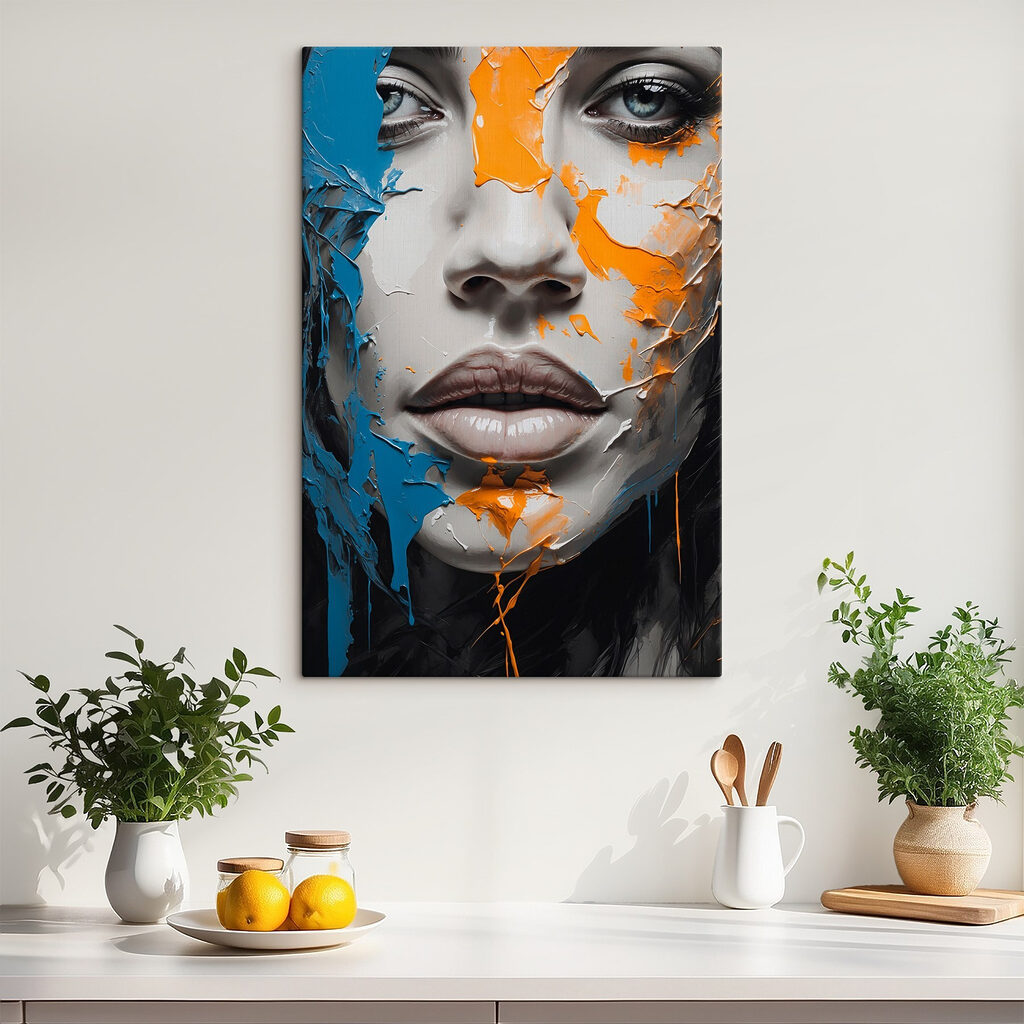 Woman with paint on her face Woman with paint on her face