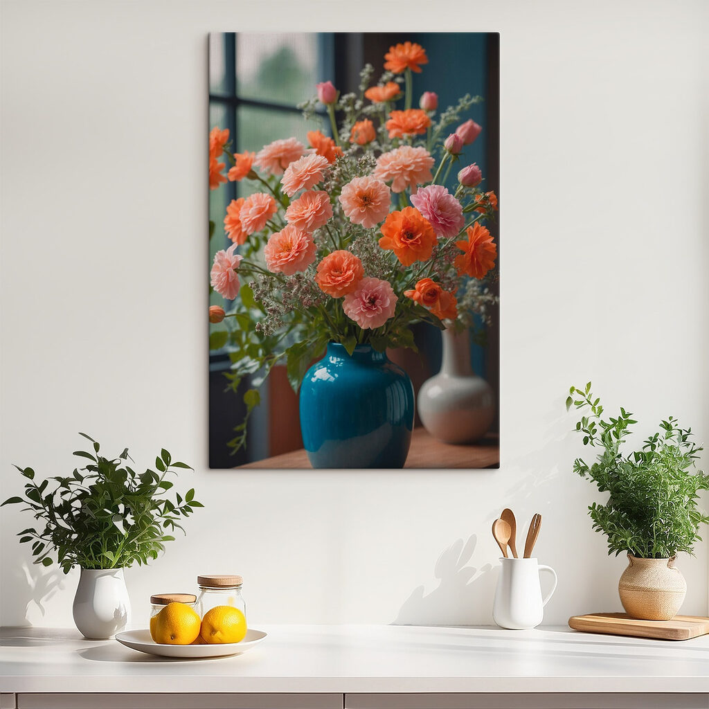 Vase of flowers in front of a window Vase of flowers in front of a window