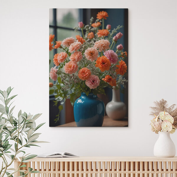 Vase of flowers in front of a window Vase of flowers in front of a window