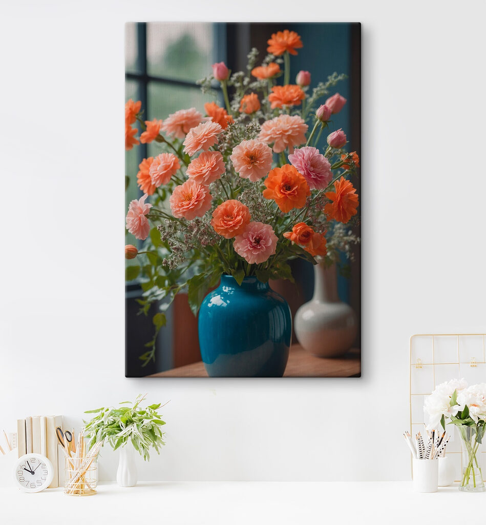 Vase of flowers in front of a window Vase of flowers in front of a window