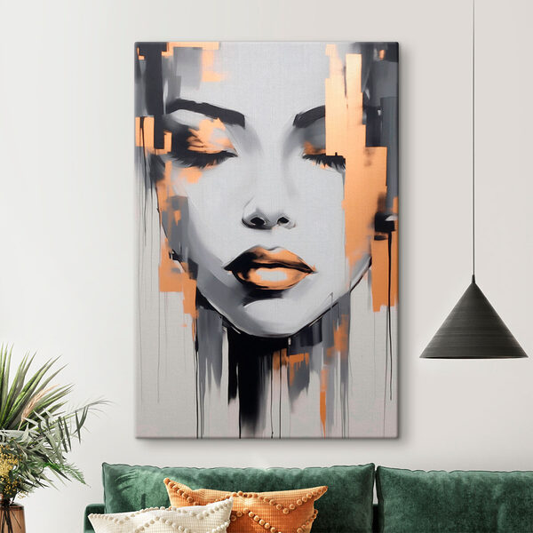 Painting of a woman's face Painting of a woman's face