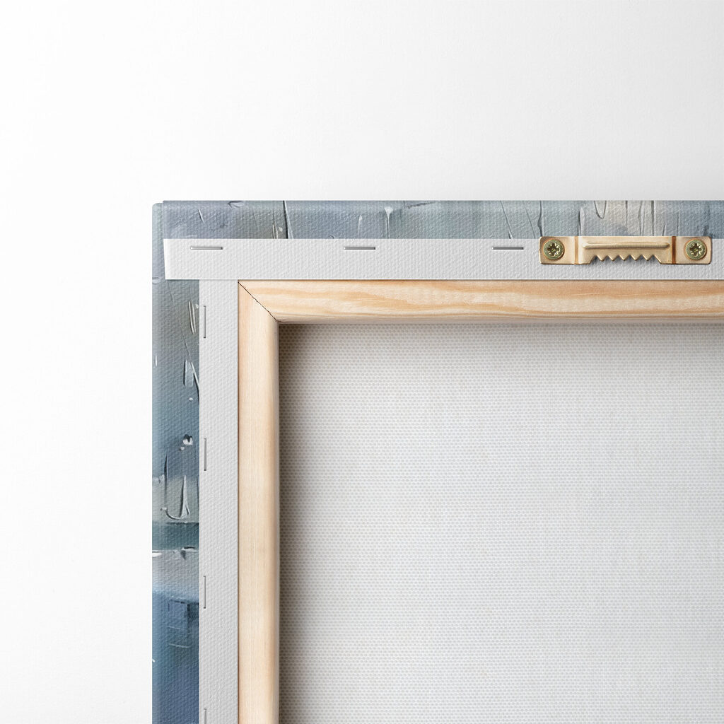 Painting of water lilies and leaves