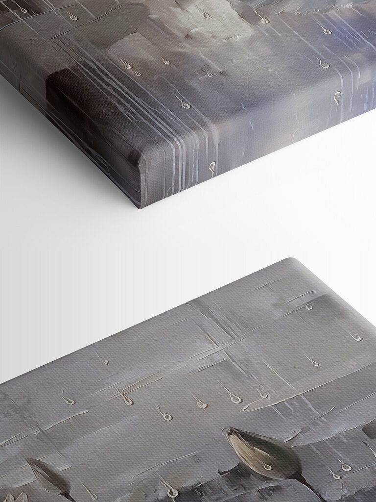 Painting of flowers on a pond Painting of flowers on a pond