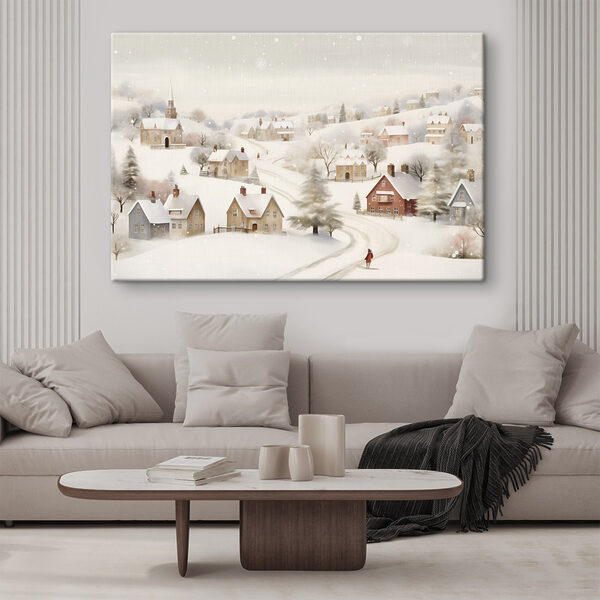 Person walking on a snowy road