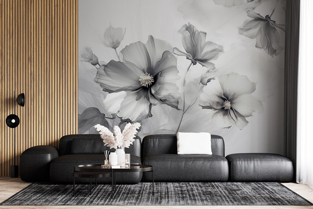 Group of flowers in a white background