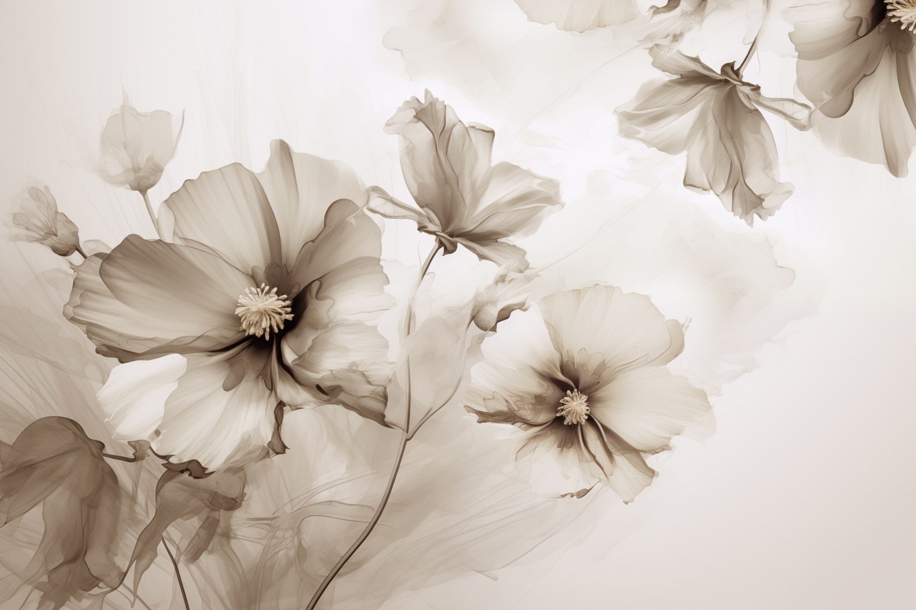Group of flowers on a white background