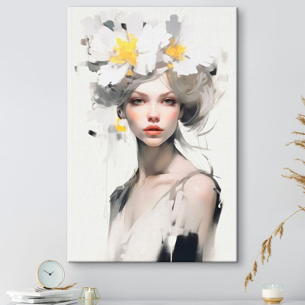 Woman with flowers in her hair Woman with flowers in her hair