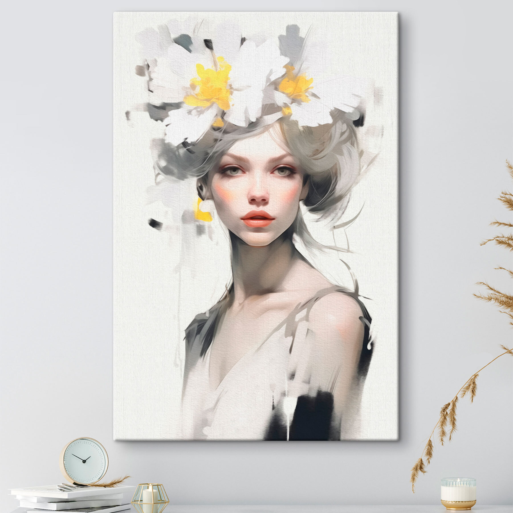 Woman with flowers in her hair Woman with flowers in her hair