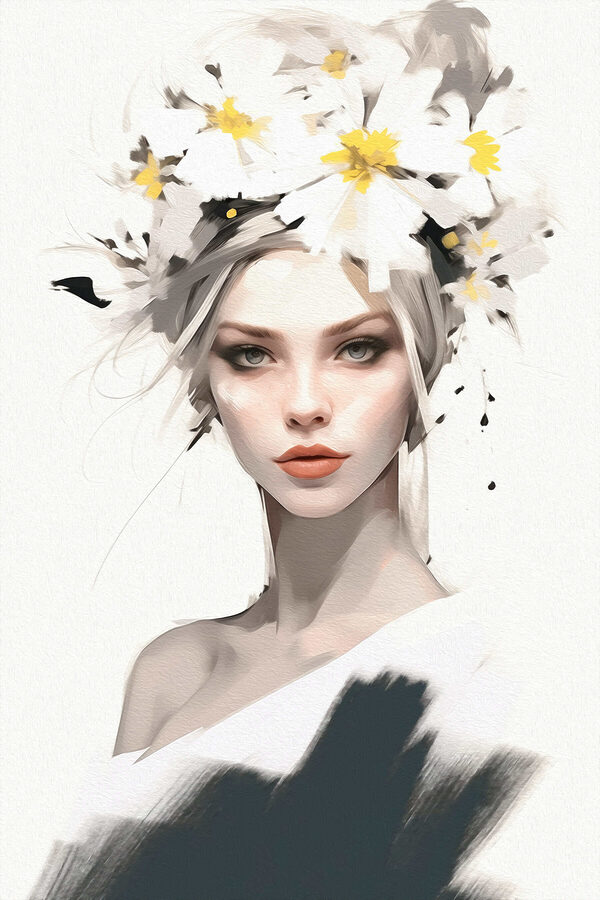 Woman with flowers in her hair Woman with flowers in her hair
