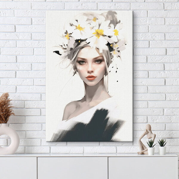 Woman with flowers in her hair Woman with flowers in her hair
