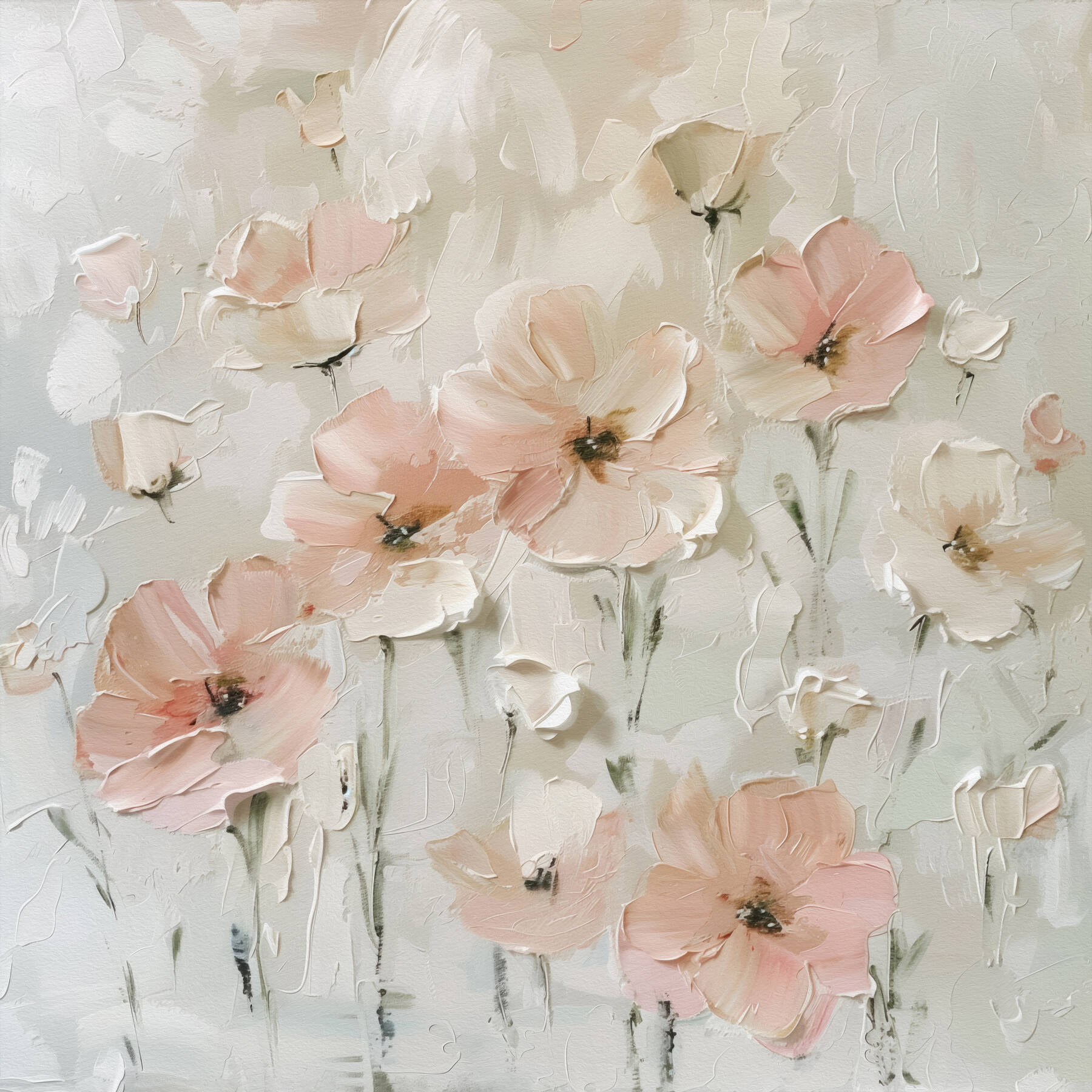 Painting of pink flowers