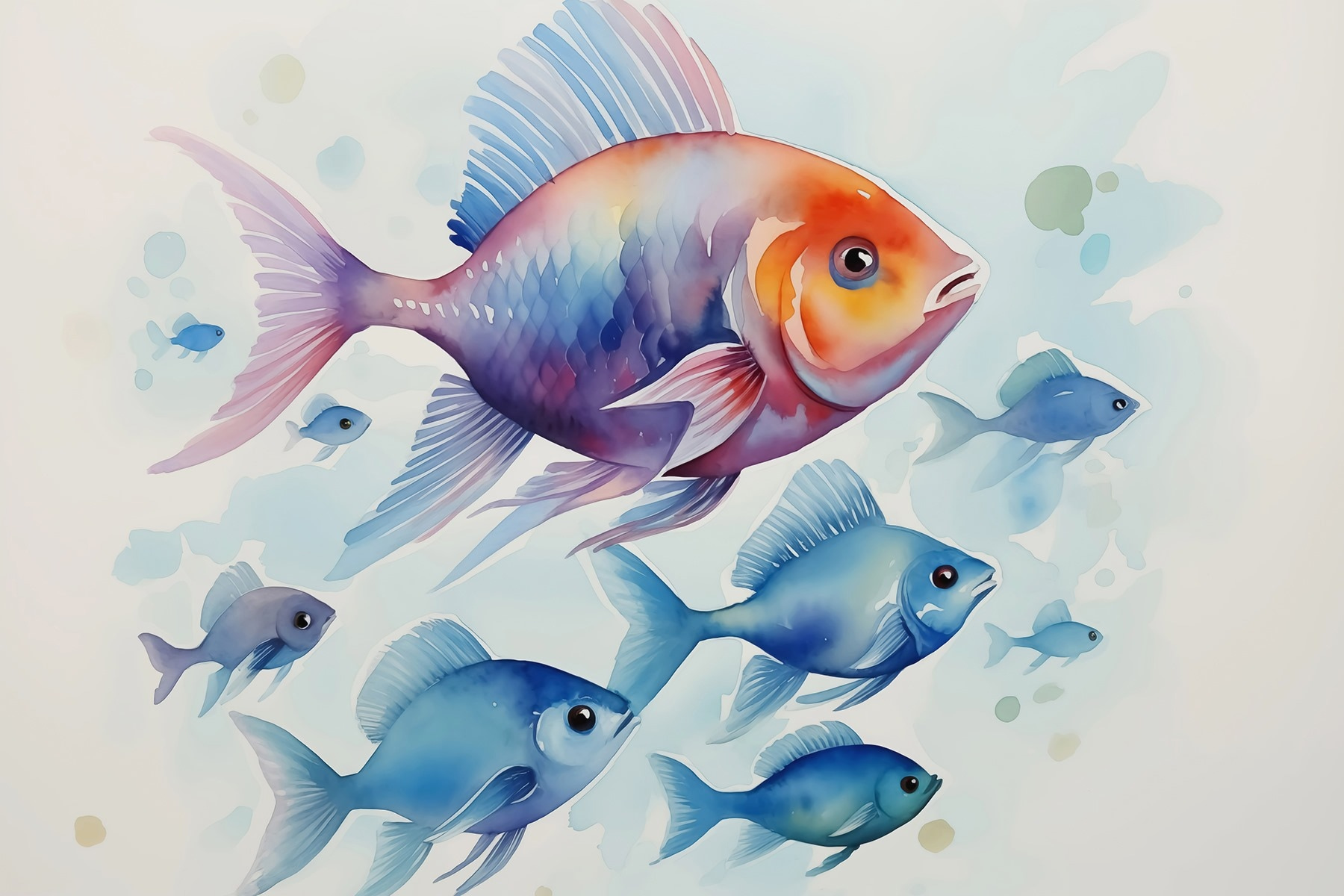 Group of fish swimming in water Group of fish swimming in water