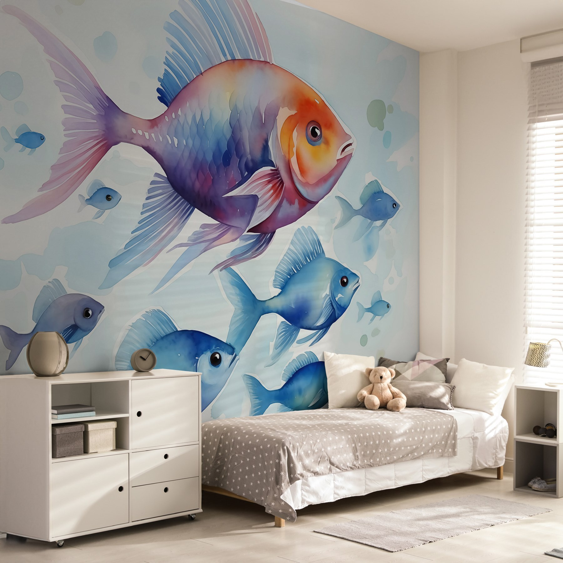 Group of fish swimming in water Group of fish swimming in water