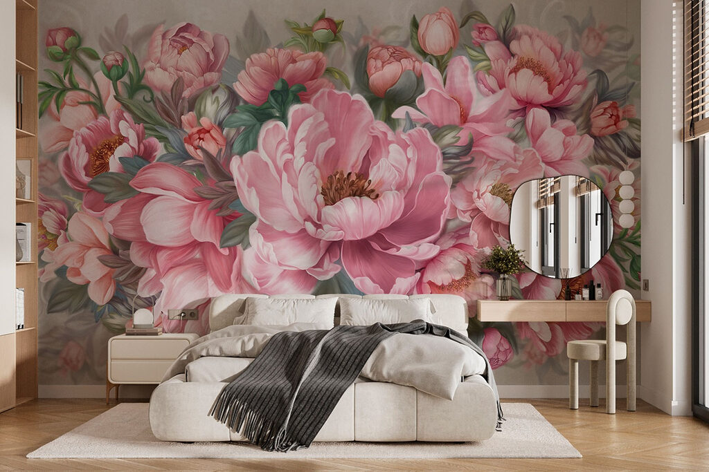 Painting of pink flowers