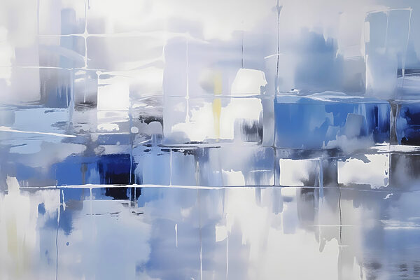 Blue and white wall Blue and white wall