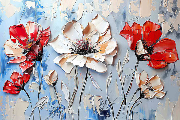 Painting of flowers on a wall Painting of flowers on a wall