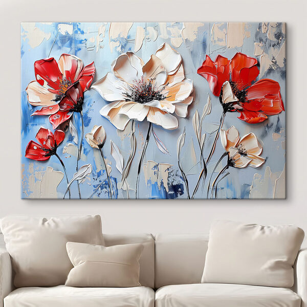 Painting of flowers on a wall Painting of flowers on a wall