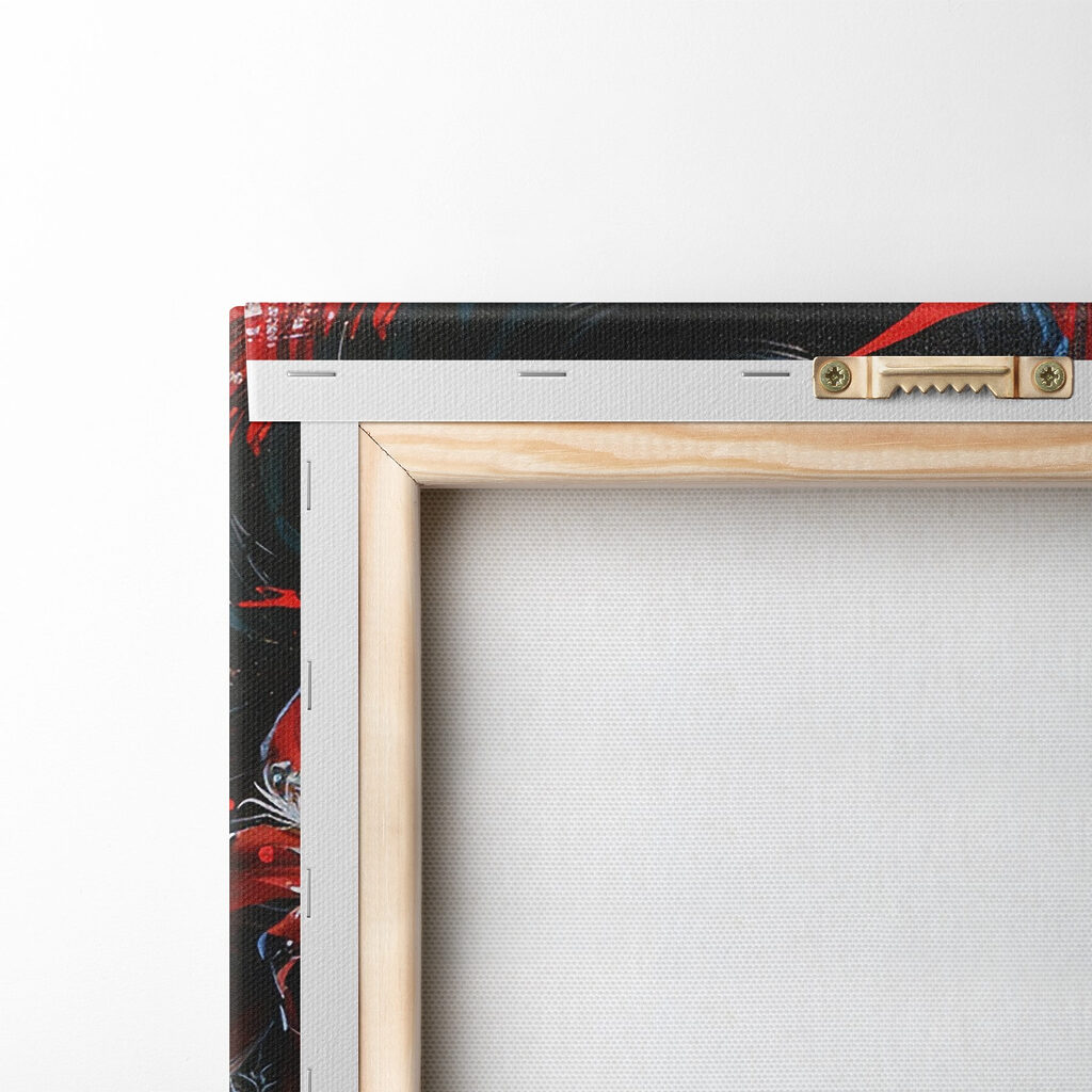 Painting of a woman with red paint