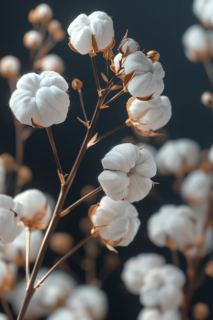 Delicate cotton blooms on display Delicate cotton blooms on display