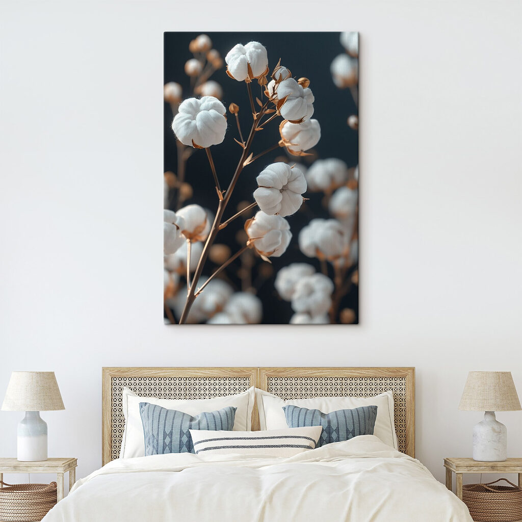 Delicate cotton blooms on display Delicate cotton blooms on display
