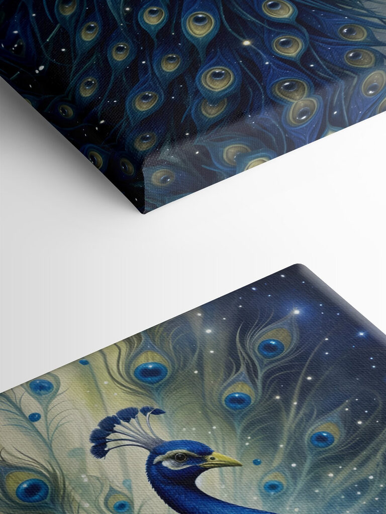 Majestic peacock in cosmic splendor