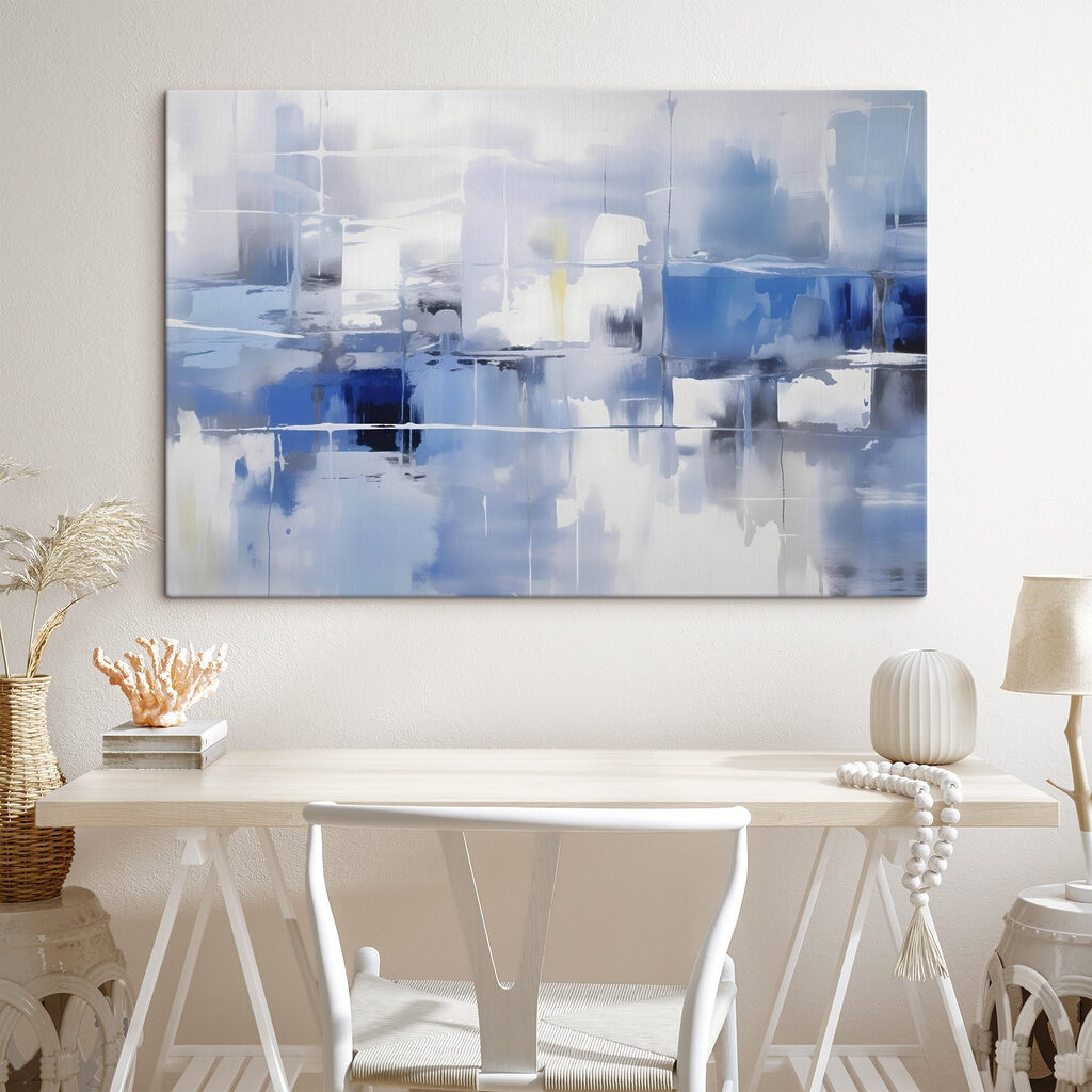 Blue and white wall Blue and white wall