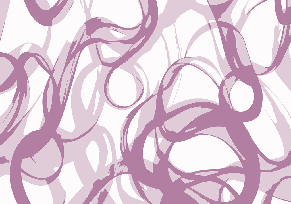Purple swirls on a white background