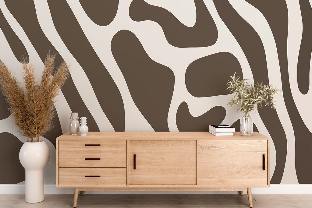 Abstract organic shapes in muted tones