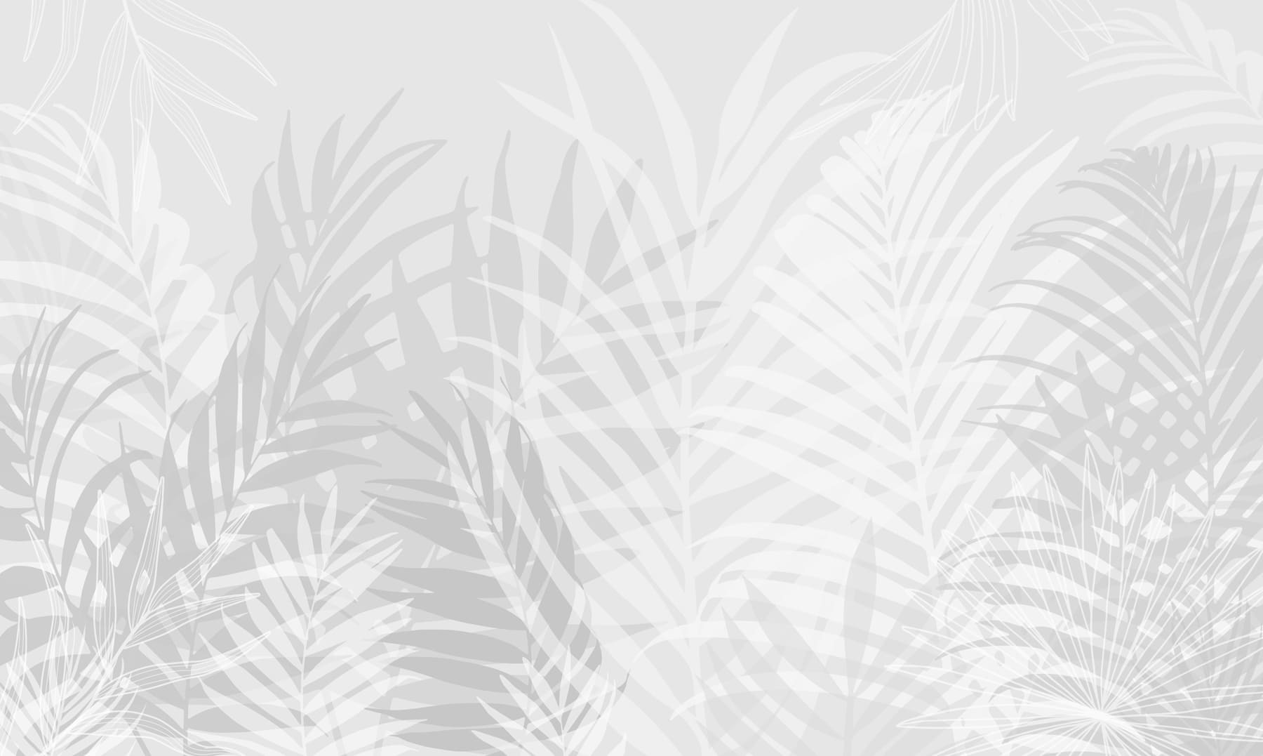 Grey and white background with leaves