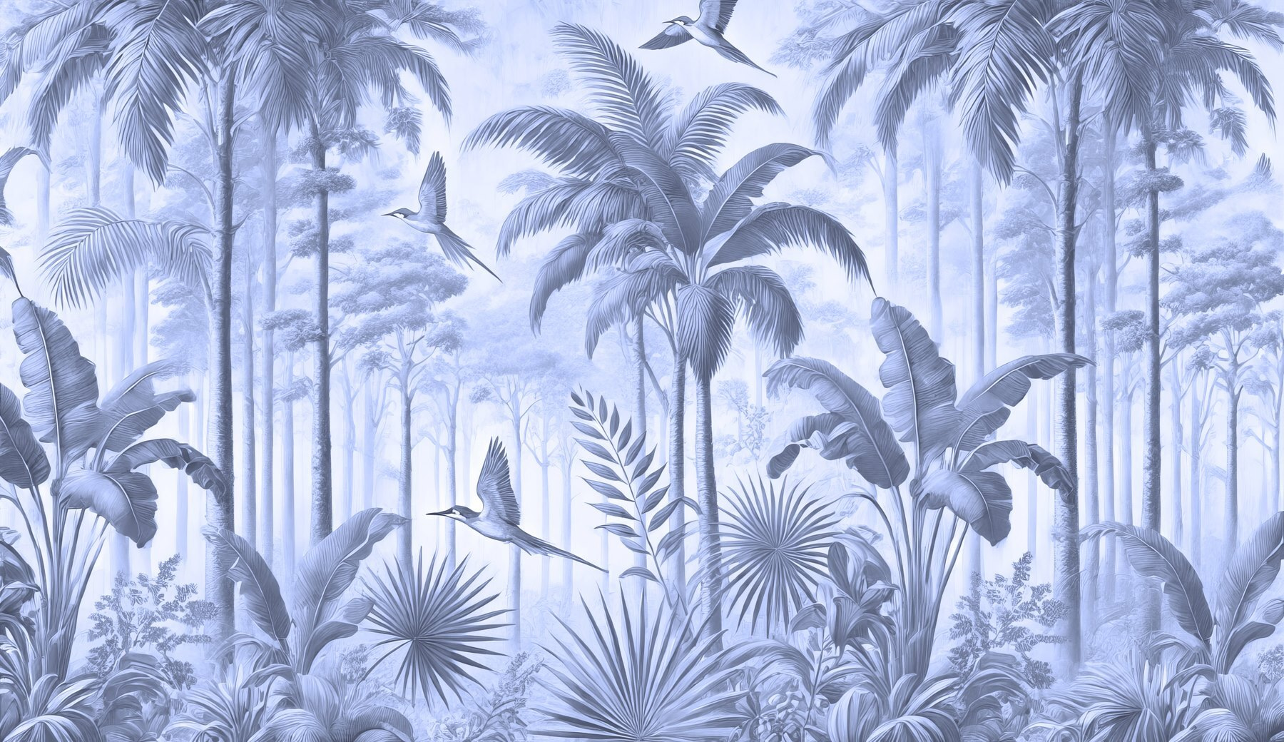 Wallpaper with birds flying in the forest Wallpaper with birds flying in the forest