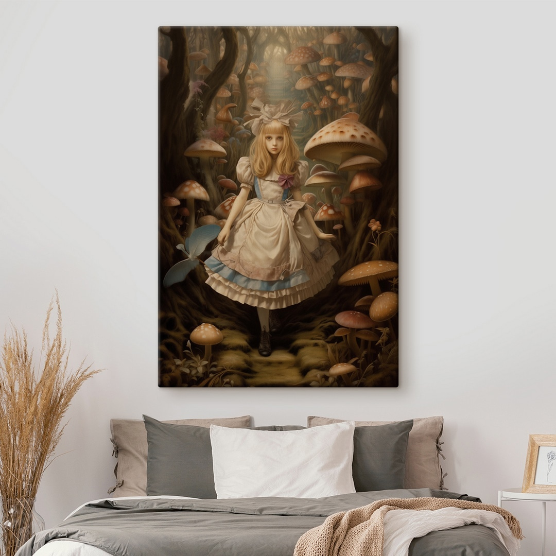 Girl in a dress in a forest